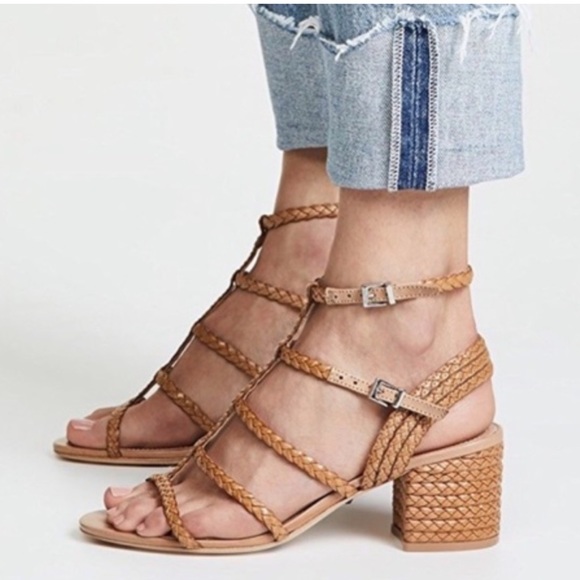 Schutz Rosalia Strappy Block Heel Sandal in Deep Nude Leather, 7.5 - Picture 14 of 14